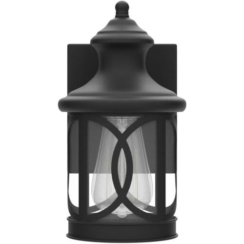 2-Pack Outdoor Wall Lights, Porch Lights, Waterproof Outdoor Wall Sconce, Exterior Light Fixtures Matte Black with Clear Glass Shade for House Garage Patio Front Door Balcony