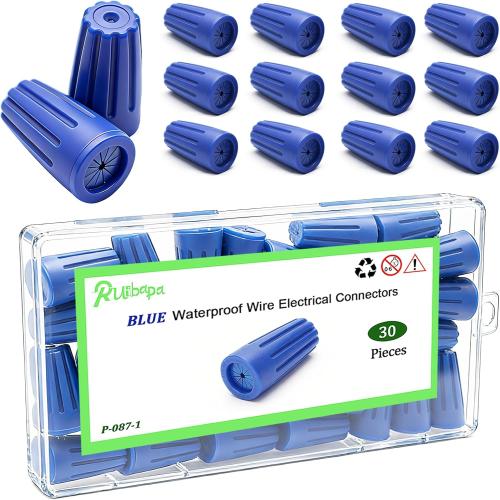 30PCS Waterproof Wire Nuts 12AWG-22AWG Blue Electrical Connectors,Outdoor Wire Connectors,Silicone Wire Nuts,Installation in Wet Places‼️5 missing pieces‼️
