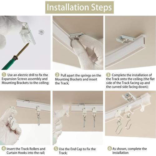 Premium Ceiling Curtain Track System, Flexible and Durable Design for Effortless Gliding, Ideal for Shower Window RV Room Dividers, Privacy and Home Décor