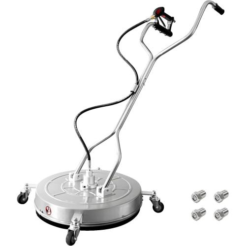 janz 24 Pressure Washer Surface Cleaner with 4 Wheels,Dual Handle,Stainless Steel Housing, 2 Hose Adapters and 4 Replacement Nozzles, Ideal for Cleaning Driveways, Sidewalks,Patios,Decks