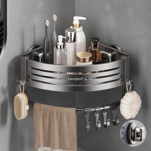 Corner Shower Caddy Suction Cup, Gray (1 Pack)