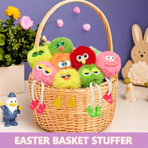 OMyFav 24PCS Party Favors Keychains - Fuzzy keychains Bulk for Kids