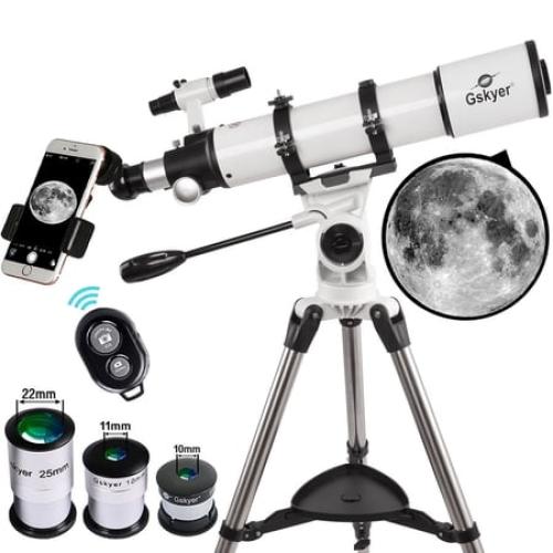 Gskyer 600x90mm AZ 90mm f/6.7 Refractor Telescope with 3 Eyepieces, Remote