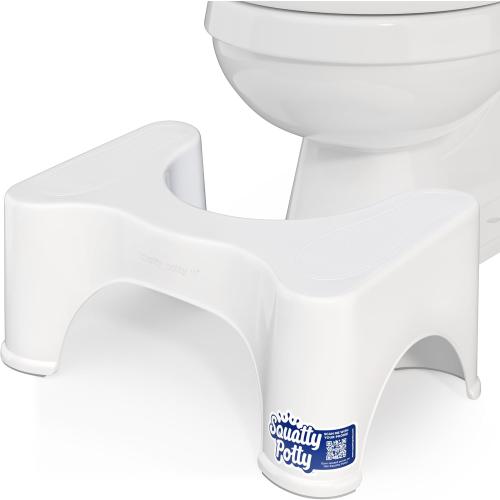 Squatty Potty Original Bathroom Toilet Stool 9 Inches Tall - White | Ergonomic Squat Footrest Bathroom Stool for Improved Bowel Health and Natural Posture