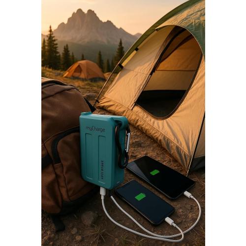 myCharge Portable Charger Waterproof USB C Power Bank Adventure, Rugged Outdoor External Battery Pack Backup (6700 mAh (Blue))