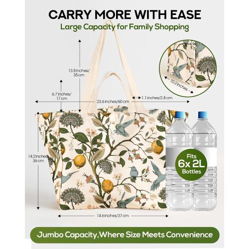 Miss Adola Extra Large Canvas Grocery Tote Bag