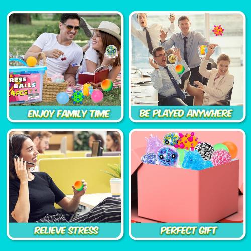 24 Pack Stress Balls, Squishy Balls, Squeeze Balls for Adults