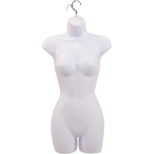 SSWBasics Female Mannequin Torso - Fits Women’s Sizes 5-10 - Molded, Shatterproof & White