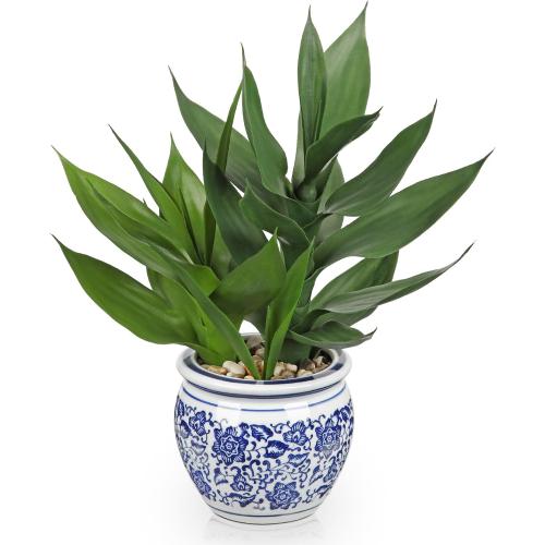 12.5 Fake Bamboo Plants In Blue & White Pot Artificial Lucky Bamboo Plant