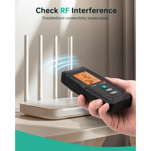 ERICKHILL 3 in 1 EMF Detector, Rechargeable EF, RF, MF, WiFi,5G Detector