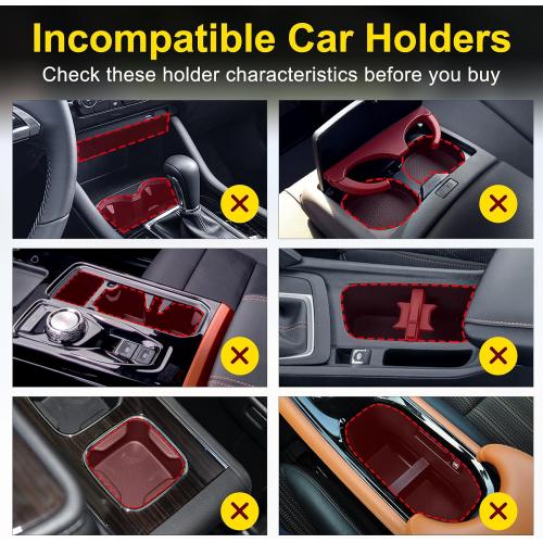 Cup Holder Expander (Adjustable Holder & Base, Auto-Fit Hold, One Button Open), Car Cup Holder Expander for Yeti, Hydro Flask, Nalgene, Owala, Bottles in 2.6- 4.8 (Black,1 Pack)