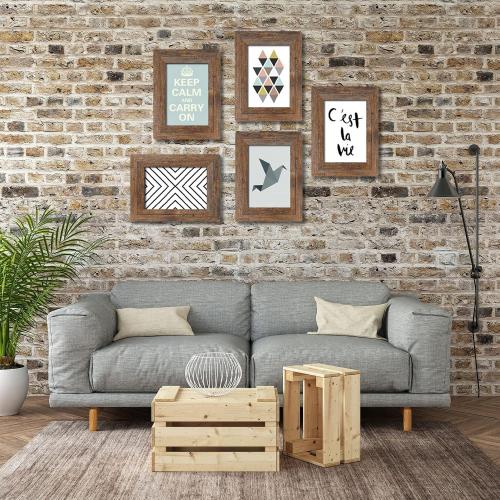 8x10 Wooden Picture Frames with Real Tempered Glass Rounded Corners
