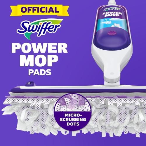 Swiffer PowerMop Multi-Surface Mopping Pad Refills for Floor Cleaning, 11 Count, White/Purple