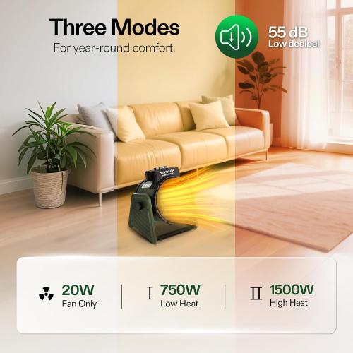 VIVOSUN Portable Greenhouse Heater with Adjustable Thermostat and Digital Thermometer and Hygrometer with 3 Remote Sensors, Indoor Outdoor Temperature and Humidity Monitor