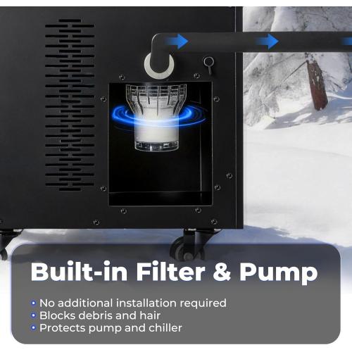 EONIX Upgrade 1/3 HP Cold Plunge Chiller,Ice Bath Water Chiller for Cold Plunge Tubs,42°F Cold Plunge Cooling System,Built-in Filter & Pump, Insulated Hoses,Ideal for Ice Bath Recovery,110V