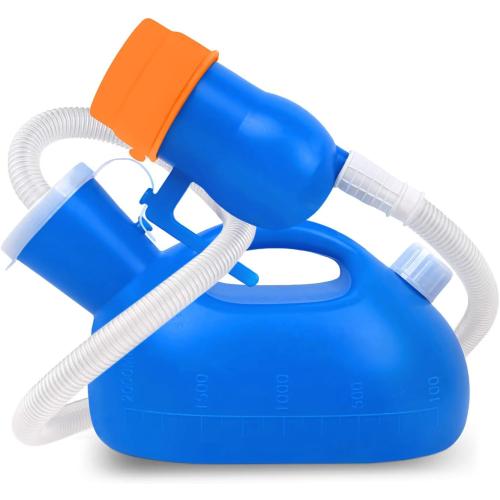 Portable Urinals for Men Spill Proof, OOCOME Upgrade Male Urinal Bottle Spill Proof for Seniors, Bedside Urinal with Soft Funnel & Long Hose, for Hospital Wheelchair Bedridden Car and Travel Use