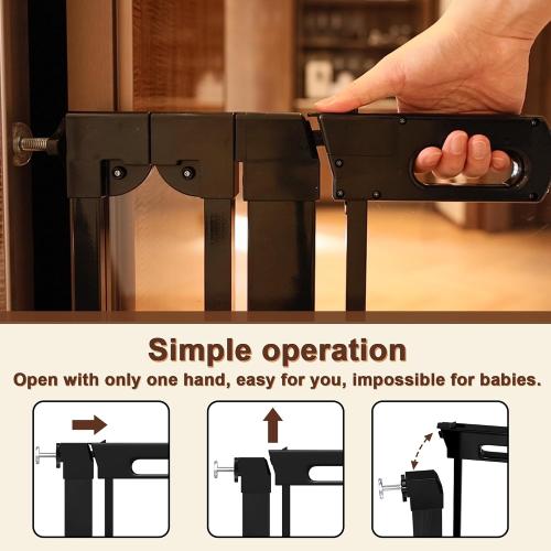 30.7 Tall Clear Acrylic Baby Gate 29.5-47.2 Wide Pressure Mounted Clear Dog Gate Indoor - No Drill Auto Close, Walk Through Baby Gates for Stair & Doorways & Hallway