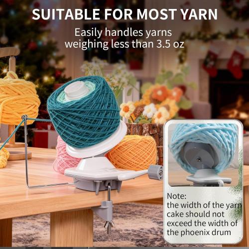 SPEENSUN Yarn Winder, Yarn Spinner, 3.5 OZ Easy-to-Install and Efficiently Yarn Ball Winder with Lower Noise, Yarn Winder Manual for Crochet and Knitting Enthusiast for Yarns Below Size 5
