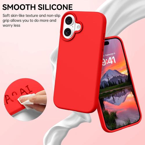 DOMAVER Case for iPhone 17 6.3'' Smooth Liquid Silicone - Red