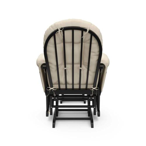 Hoop Black with Beige Cushion Glider and Ottoman Set