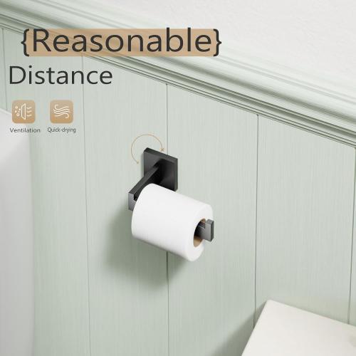 KOKOSIRI Black Toilet Paper Holders Bathroom Toilet Paper Roll Holder SUS304 Stainless Steel Contemporary Wall Mounted, Matte Black, B2003BK
