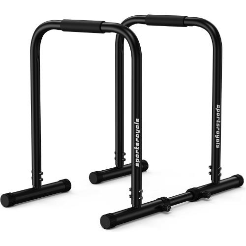 Sportsroyals Adjustable Dip Bar Station, Heavy Duty Parallette & Parallel Bars, 400LBS Stable Dip Stands for Home Gym, Calisthenics & Upper Body Workout Equipment