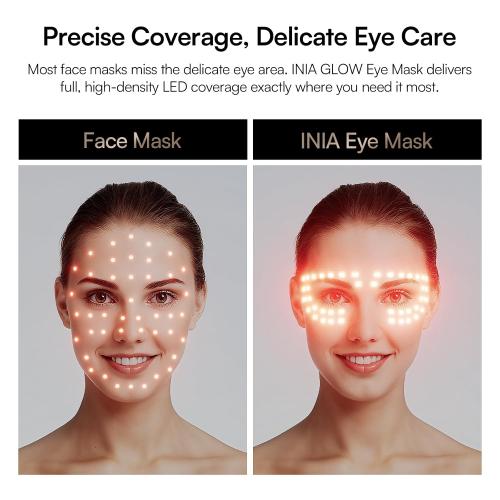 INIA Red Light Therapy Eye Mask for Precision Care, 850nm NIR, Cryotherapy