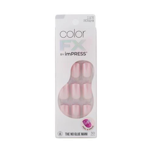 KISS Impress Color FX No Glue Mani 30 Pcs Press on Nails, Medium False Nails, Metallic Chrome & Cat Eye, Peel & Press, Hassle-Free Removal, Includes Manicure Stick, Prep Pad & File (Stay, Medium)
