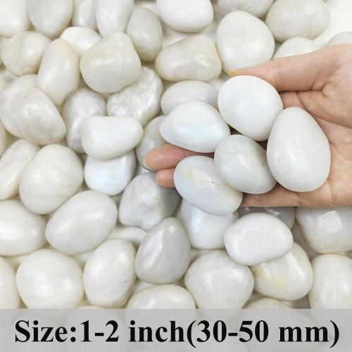 FANTIAN 20 lbs White River Rocks, 1-2 Inch Polished Pebbles for Indoor Plants, Decorative White Stones for Plants, Vase, Aquarium, Fish Tank, Landscaping and Garden