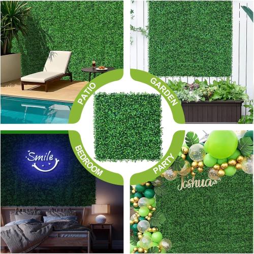 Grass Wall Panels Greenery Backdrop, UV-Anti Green Wall Decor