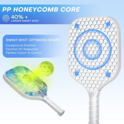 USAPA Approved Carbon Fiber Pickleball Paddle Set with Cover & Overgrip
