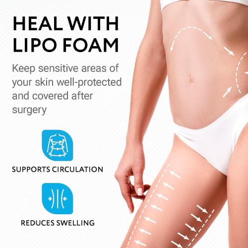 IMPRESA Liposuction Foam Pads - 3-Pack - White - 8 x 11 x 0.5 in - for Abdominal Binder Post Surgery - Even Pressure for Liposuction Compression Garments - Custom Fit for Tummy Tuck Recovery