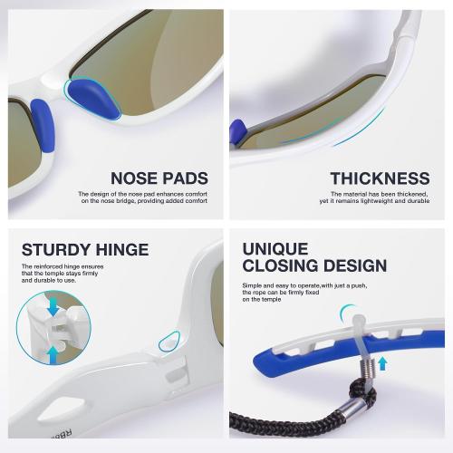 RIVBOS Womens Polarized Sports Sunglasses UV400 for Driving Cycling RB833