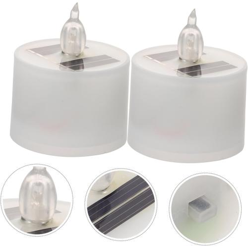 Solar Tea Lights Outdoor Waterproof Led Candle Lamps Flickering Solar Candle Lights for Garden Yard Wedding Party Home Decor 4 Pack