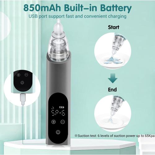 Ear Wax Vacuum Removal Tool, 6 Gear Strong Suction Electric Ear Cleaner Ear Vacuum Wax Remover, USB Charge Ear Wax Suction Removal Kit, Ear Wax Suction Remover Device for Adults and Kids