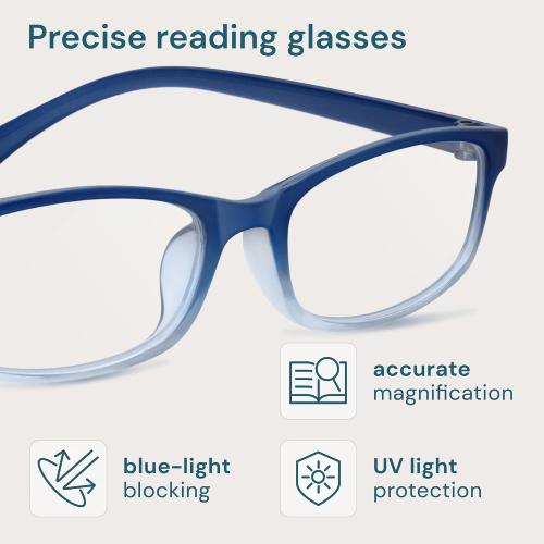 Gaoye Reading Glasses Men - Blue Light Blocking Lenses, TR90 Frames, UV400 - Eyeglasses with Clear Vision