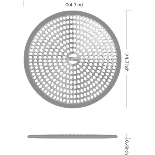 LEKEYE Shower Hair Catcher Drain Protector Strainer-Steel & Silicone 2 Pack