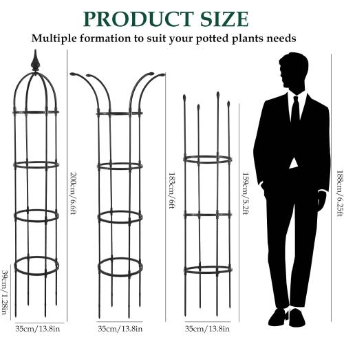 WellSign 2Pack 6.6ft Obelisk Trellis for Climbing Plants Outdoor Indoor