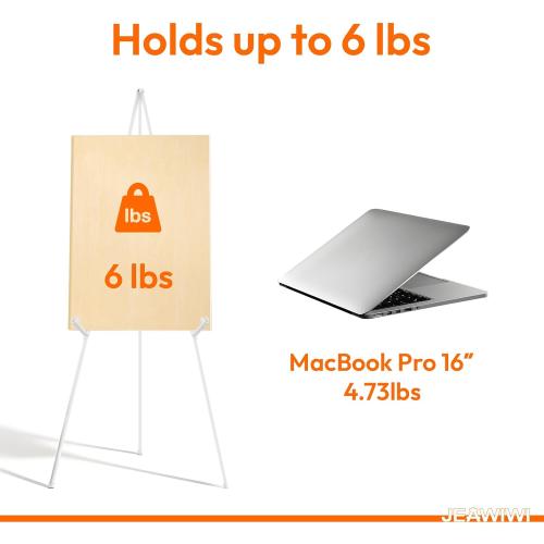 JEAWIWI 2 Pcs Lightweight Easel Stand, 66 Inch, White, with Carry Bags