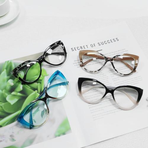 Reading Glasses for Women 4 Pack Blue Light Blocking Filter UV Oversized Cat Eye Stylish Spring Hinge Readers, 4Cat, 1.25