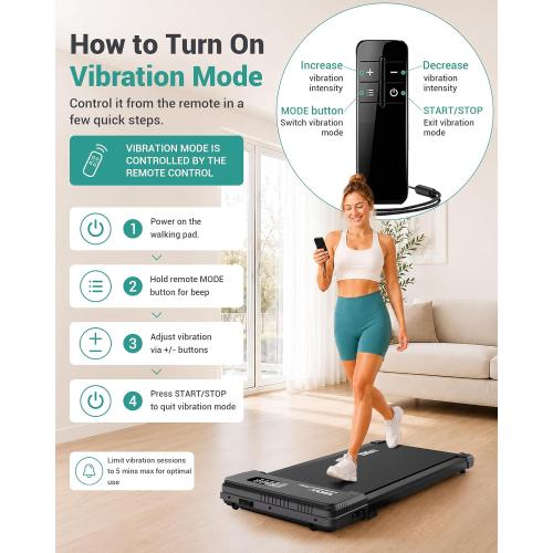 Walking Pad with Vibration Plates, 3 in 1 Walking Vibration Pad, Walking Pad with Incline, Under Desk Walking Pad with Remote Control and LED Display for Home Small Space