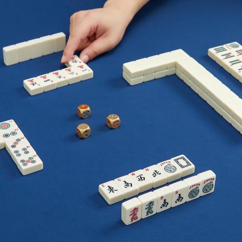 American Mahjong Tiles,166 Quality Tiles with 3 Golden Dices & Rules Instruction (Mahjong Tiles, Ivory)