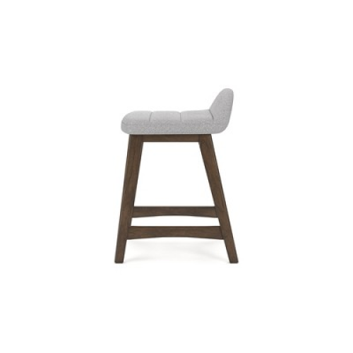 Set of 2 Color Grey Signature Design by Ashley Lyncott Counter Height Upholstered Barstool with Foam Cushion, Set of 2, Light Gray