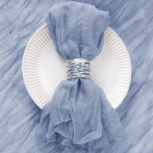 DeZerlor Dusty Blue Washable Cheesecloth Napkins Set of 20 for Wedding