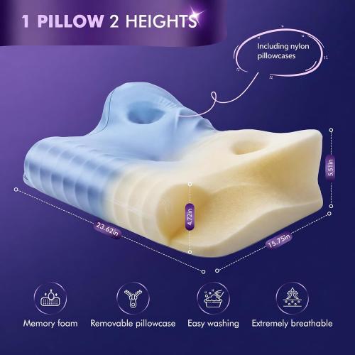 Dayme Orthopedic Memory Foam Pillows – Cooling Cervical Neck Pillow, Blue