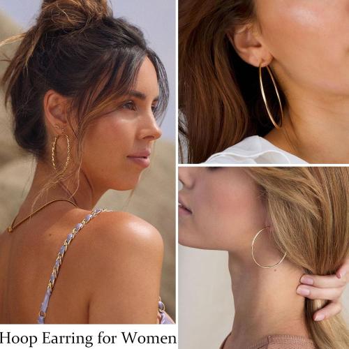 24 Pairs Gold Silver Hoop Earrings Set for Women, Lightweight Earring Pack