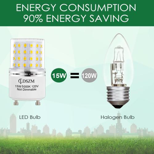 GU24 LED Light Bulb Bright 15W 2 prong light bulbs Non-Dimmable gu24 ceiling fan light bulbs,120 Watt Equivalent 1200lm 5000K Daylight, Squat GU24 LED Bulbs Replacing CFL Twist Light Bulb,4-Pack