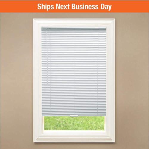 White Cordless Room Darkening Vinyl Mini Blinds with 1 in. Slats-31 in. W x 48 in. L (Actual Size 30.5 in. W x 48 in. L)