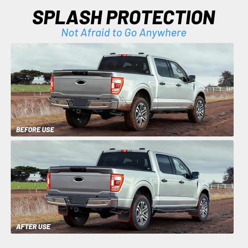 4Pcs Mud Flaps Splash Guards Fit for 2021-2026 Ford F-150 F150 (Without Fender Flares), Front & Rear Mud Guards, No-Drill Installation, Heavy-Duty Material, All-Weather Protection Accessories