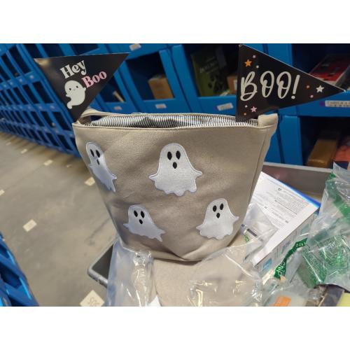 2 Pcs Halloween Boo Basket Trick or Treat Basket, Beige